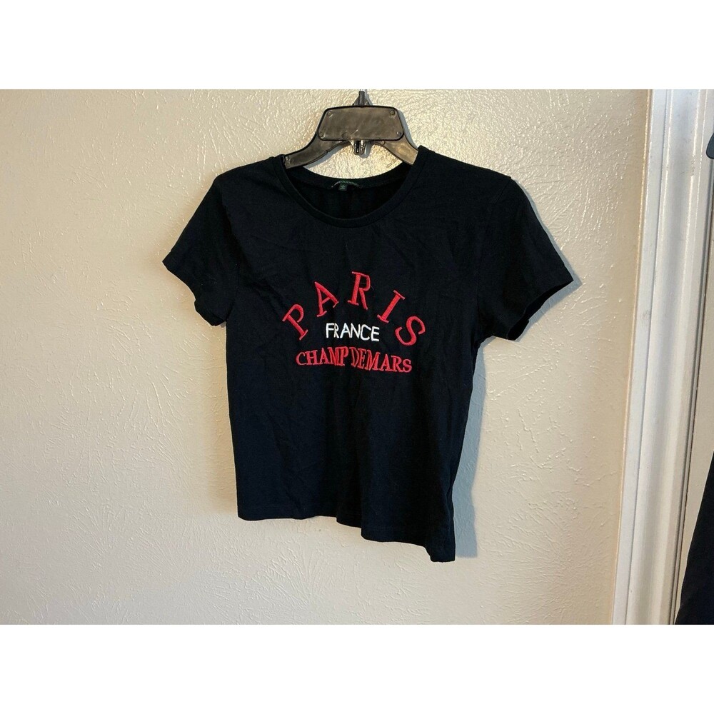 Girl’s Size L “Paris France” by Green Goodness Top in Black/Red